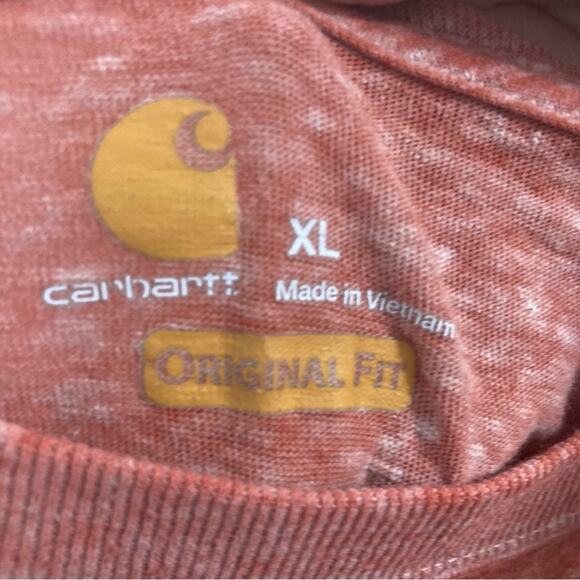Carhartt original fit heather orange basic casual pocket t-shirt logo size XL - Picture 5 of 6